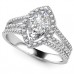 Marquise Diamond Single Halo Triple Row Shoulder Set Ring