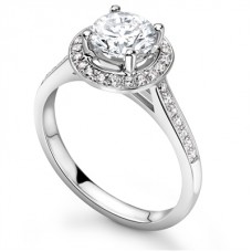 Modern Round Diamond Single Halo Ring