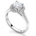 Modern Round Diamond Single Halo Ring