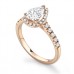 Pear Diamond Single Halo Shoulder Set Ring