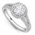 Unique Round Diamond Halo Shoulder Set Ring