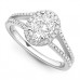 Unique Oval Diamond Halo Shoulder Set Ring