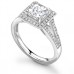 Unique Princess Diamond Halo Shoulder Set Ring