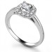 Princess Diamond Single Halo Milgrain Ring