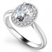 Oval Diamond Single Halo Ring