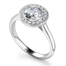 Oval Diamond Single Halo Ring