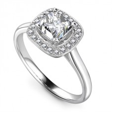 Cushion Diamond Single Halo Ring