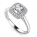 Cushion Diamond Single Halo Ring
