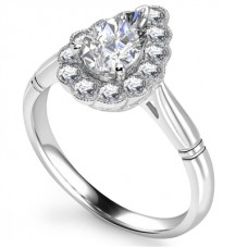 Pear Diamond Milgrain Set Designer Ring