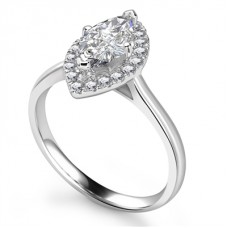 Marquise & Round Diamond Single Halo Ring Marquise & Round Diamond Single Halo Ring