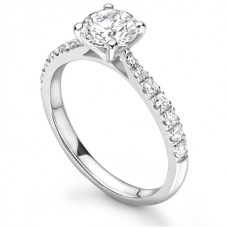 Round Diamond Shoulder Set Diamond Engagement Ring
