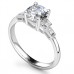 Modern Round & Baguette Diamond Designer Ring