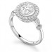 Round Diamond Single Halo Milgrain Ring