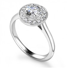 Round Diamond Single Halo Ring