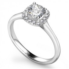 Cushion Diamond Single Halo Ring