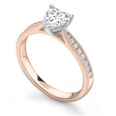 Modern Heart Diamond Shoulder Set Ring