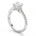 Cushion Diamond Shoulder Set Ring