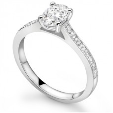 Oval Diamond Shoulder Set Ring Oval Diamond Shoulder Set Ring