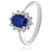 1.33ct Vs/ef Oval Blue Sapphire & Diamond Ring