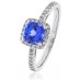 Cushion Blue Tanzanite & Diamond Engagement Ring Cushion Blue Tanzanite & Diamond Engagement Ring
