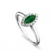 Marquise Green Emerald & Diamond Halo Ring
