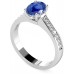 Oval Blue Sapphire & Diamond Halo Ring