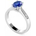 Oval Blue Sapphire & Diamond Halo Ring