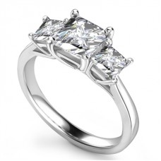 Elegant Princess Diamond Trilogy Ring