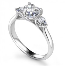 Modern Heart & Pear Diamond Trilogy Ring