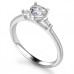 Modern Heart & Tapered Baguette Diamond Trilogy Ring