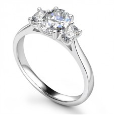 Elegant Oval Diamond Trilogy Ring