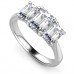 Graduated Emerald Diamond Trilogy Ring