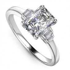 Modern Radiant & Baguette Diamond Designer Ring