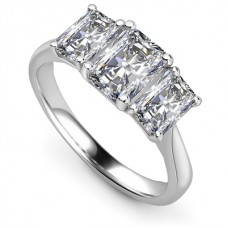 Graduated Radiant Diamond Trilogy Ring Graduated Radiant Diamond Trilogy Ring