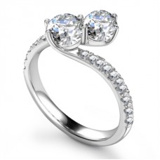 Two Stone Round Diamond Designer Ring