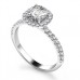Single Halo Cushion Diamond Ring