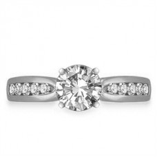 0.75ct Si1/f Round Diamond Shoulder Set Ring
