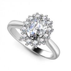 Oval Diamond Cluster Ring