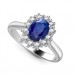 Oval Blue Sapphire & Diamond Cluster Ring