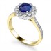 Round Blue Sapphire & Diamond Ring