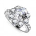 Round Diamond Single Halo Shoulder Set Ring