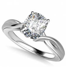 Modern Intertwined Cushion Diamond Engagement Ring