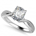 Modern Intertwined Cushion Diamond Engagement Ring