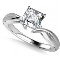 Modern Intertwined Princess Diamond Engagement Ring
