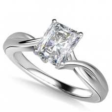 Modern Intertwined Radiant Diamond Engagement Ring