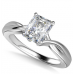 Modern Intertwined Radiant Diamond Engagement Ring