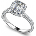 Cushion Diamond Collar Single Halo Engagement Ring Cushion Diamond Collar Single Halo Engagement Ring