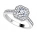 Octagonal Halo Asscher Diamond Shoulder Set Ring
