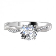 Infinity Round Shoulder Set Diamond Engagement Ring