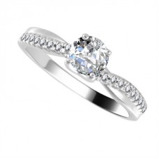 Infinity Round Shoulder Set Diamond Engagement Ring Infinity Round Shoulder Set Diamond Engagement Ring